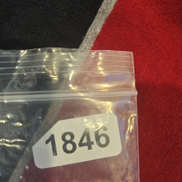 NWT St. Johns Bay Sueded Jersey Men's M Red Navy Striped Long Sleeve Polo Shirt - Picture 11 of 11